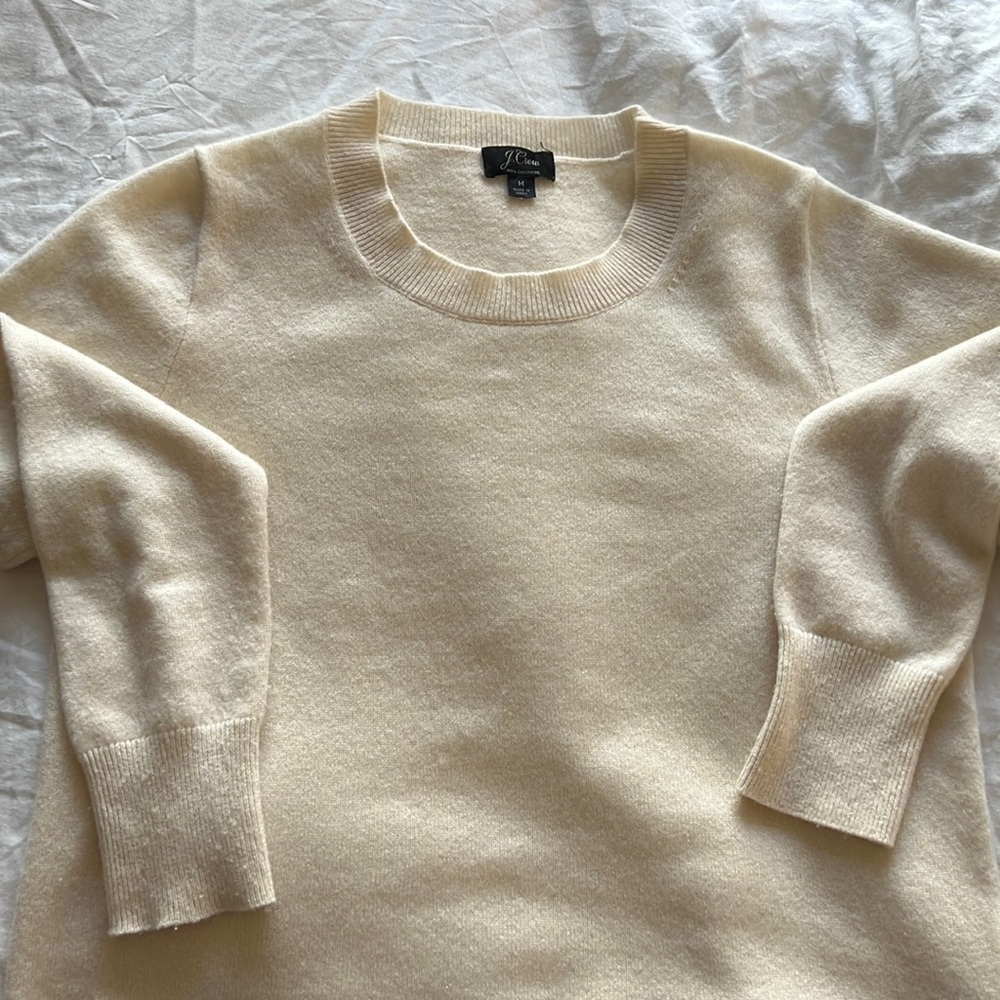 J Crew Ivory Cashmere Sweater
